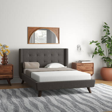 Aughe upholstered low profile store platform bed